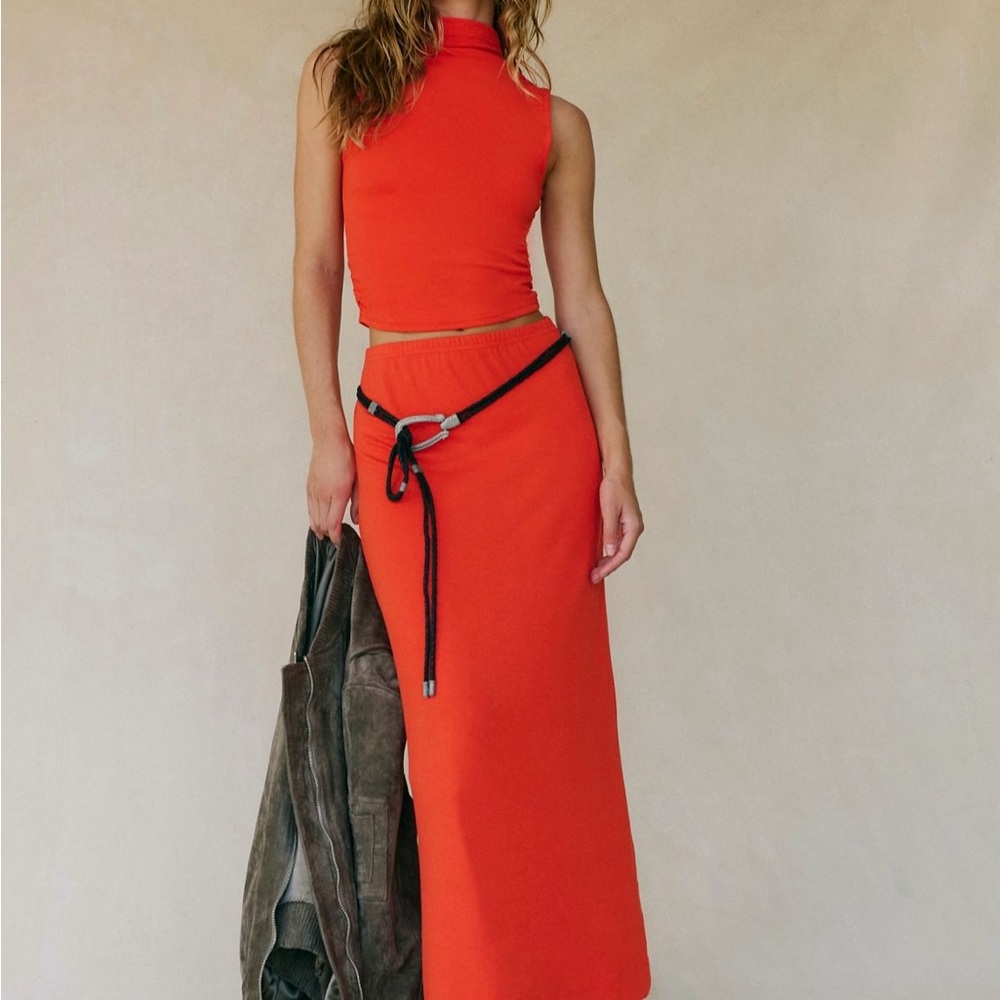 Free People Skirt Set Orange